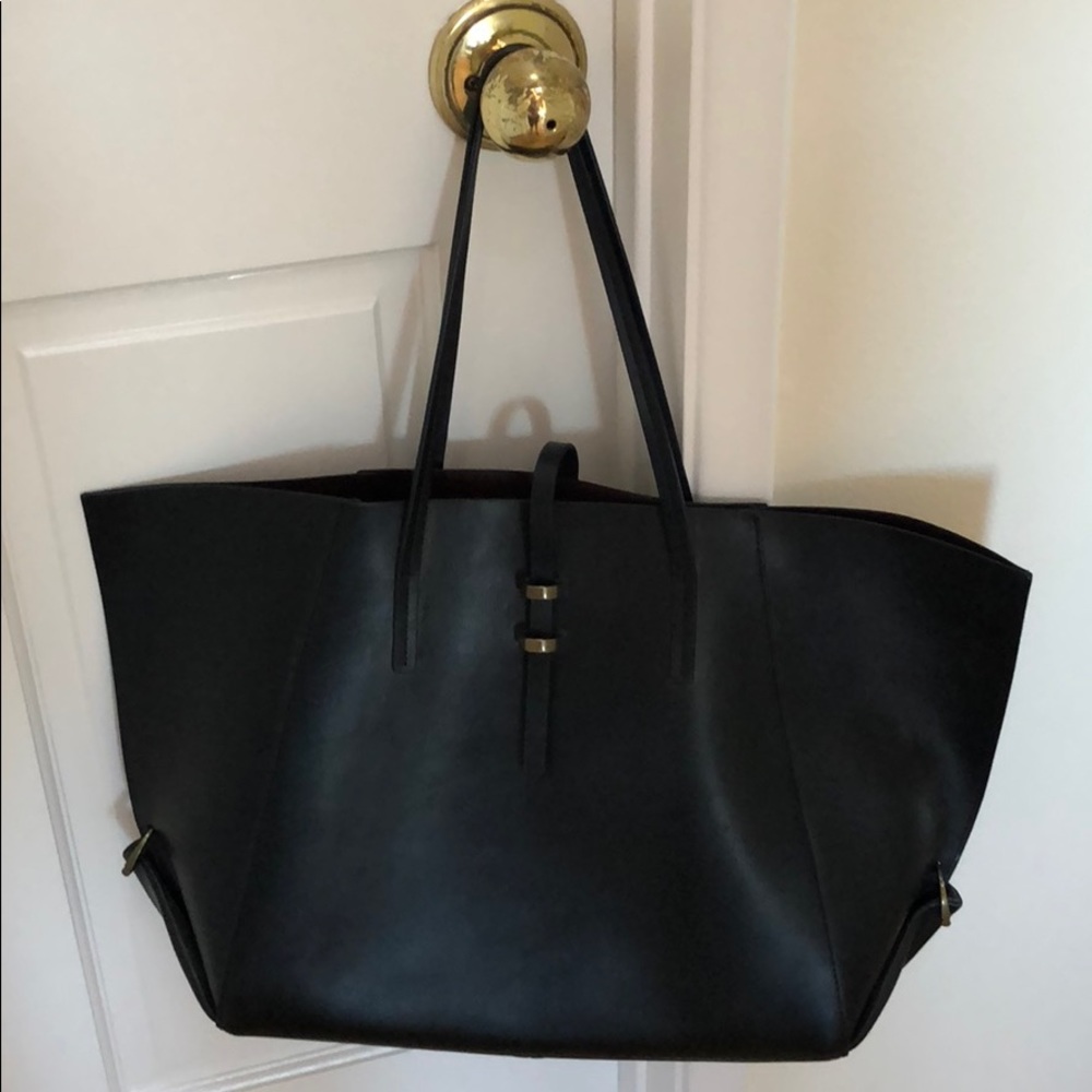 Large black leather tote Zac Zac Posen w/ dust bag